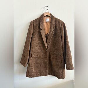 Old Navy Women’s Brown Relaxed Tweed Blazer